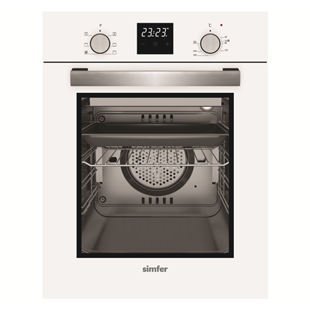 Simfer Oven 4207BERBB 47 L, White, Easy to clean, Pop-up knobs, Width 45 cm, Built in