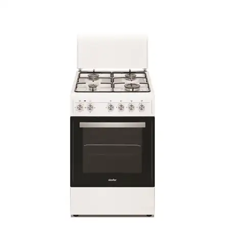 Simfer | Cooker | 4403SERBB | Hob type Gas | Oven type Electric | White | Width 50 cm | Electronic ignition | Depth 55 cm | 48 L