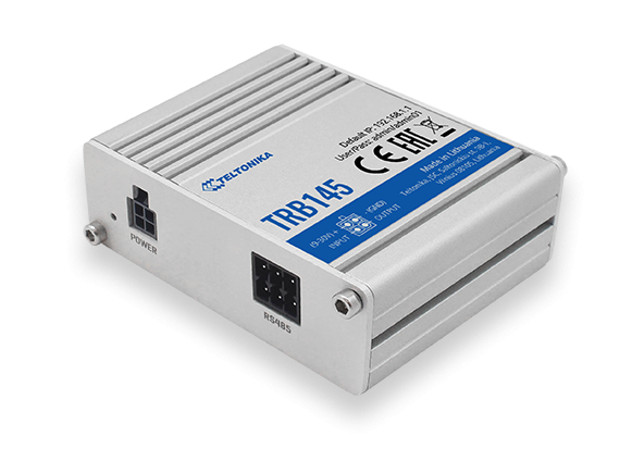 LTE Gateway: No WiFi, 4G, SIM, R485 port, Micro USB | LTE Gateway | TRB145 | No Wi-Fi | Ethernet LAN (RJ-45) ports 0 | Mesh Support No | MU-MiMO No | 2G/3G/4G | Antenna type 1 x SMA for LTE | 1 x Virtual network interface via micro USB