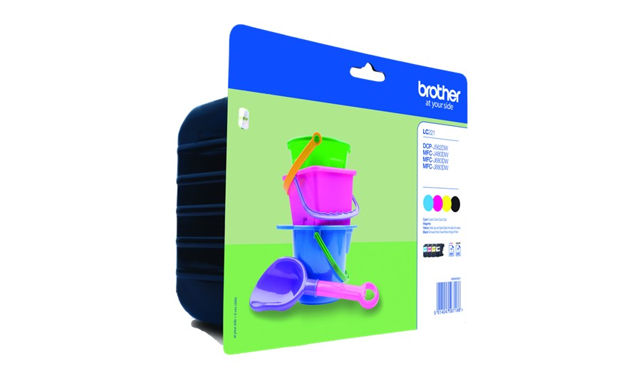 Brother LC-221 tindikassett 4 tk Originaal Standard Yield Must, Tsüaan, Magenta, Kollane