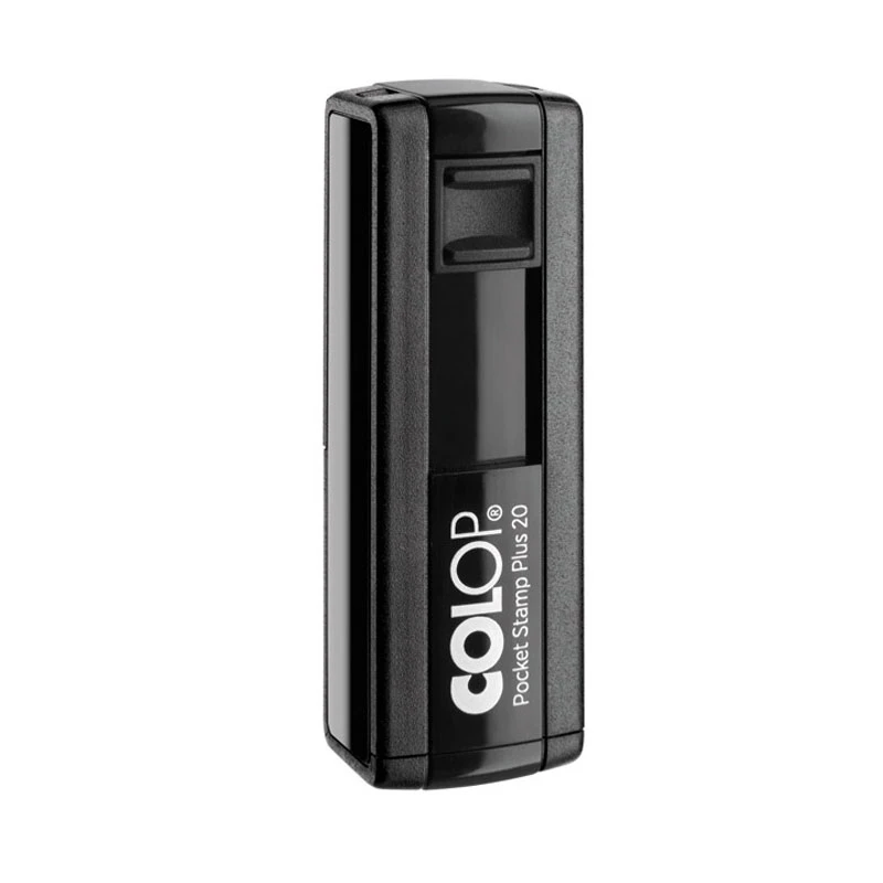 Tempel Colop Pocket Stamp Plus 20, musta korpus, sinine padi