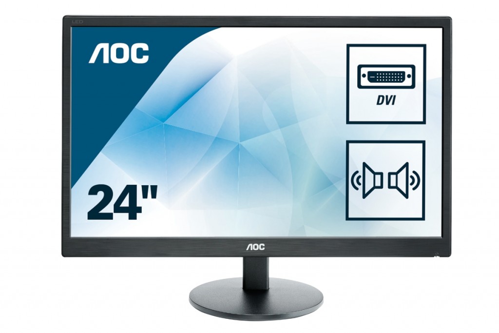 AOC 70 Series E2470SWDA LED display 61 cm (24") 1920 x 1080 pikslit Full HD Must