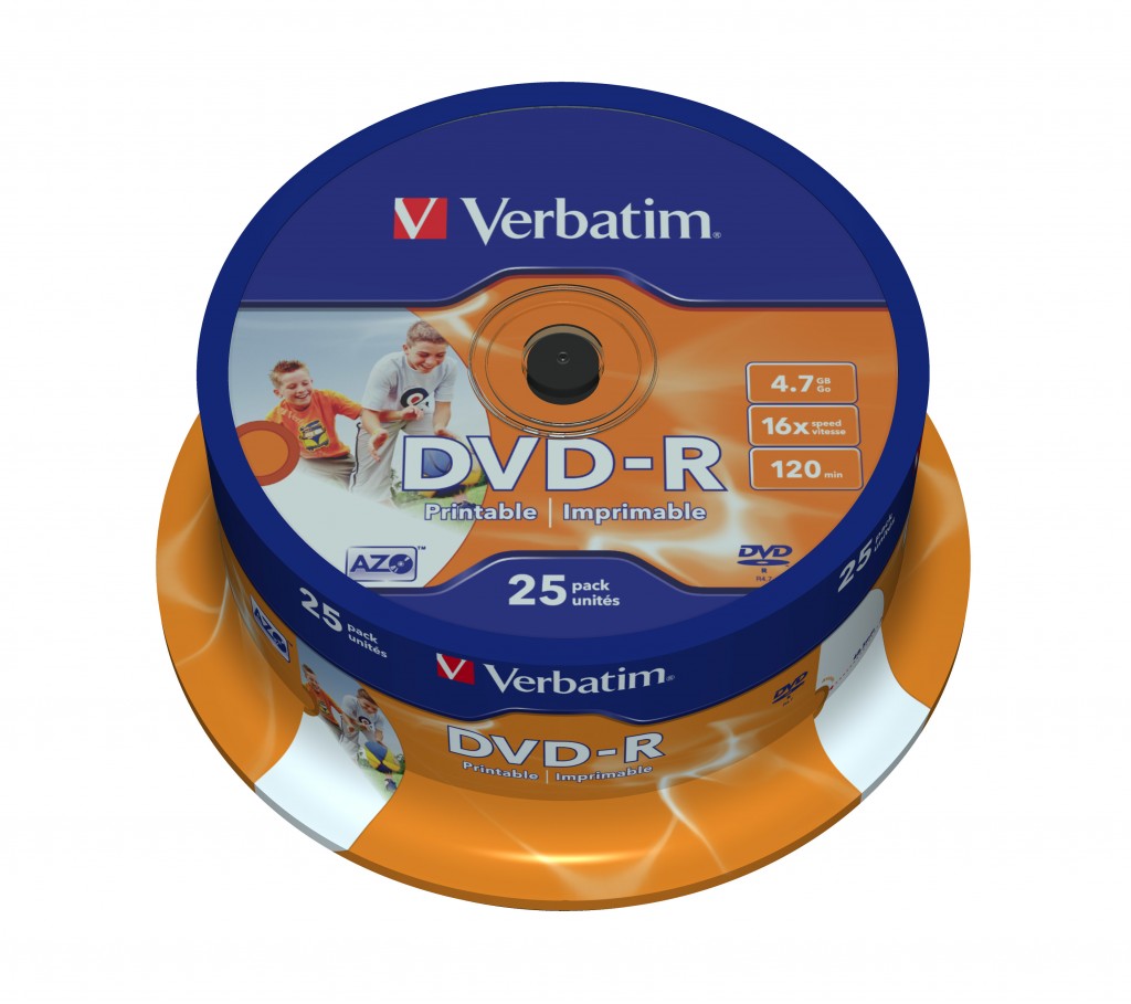 VERBATIM DVD-R 4.7GB 120min 16x 25-pack