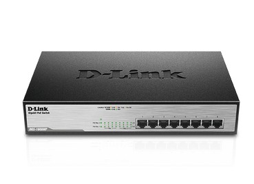 D-Link DGS-1008MP võrgulüliti Mittejuhitav Gigabit Ethernet (10/100/1000) Power over Ethernet tugi 1U Must