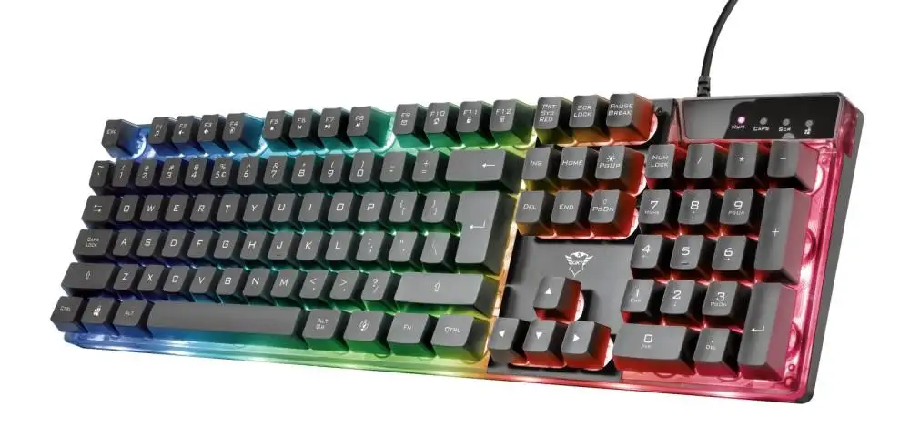Trust GXT 835 Azor klaviatuur Mängimine USB QWERTY Inglise Must
