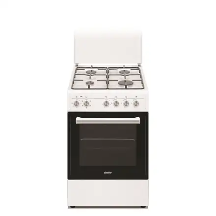 Simfer | Cooker | 5405SERBB | Hob type Gas | Oven type Electric | White | Width 50 cm | Electronic ignition | Depth 60 cm | 43 L