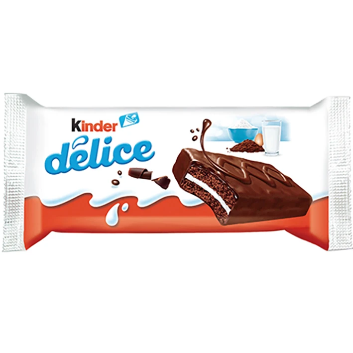 Kakaobatoon KINDER Delice piimakreemitäidisega, 42g (kogus 10 tükki)