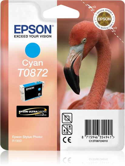 Epson Flamingo Tindikassett Cyan T0872 Ultra Gloss High-Gloss 2
