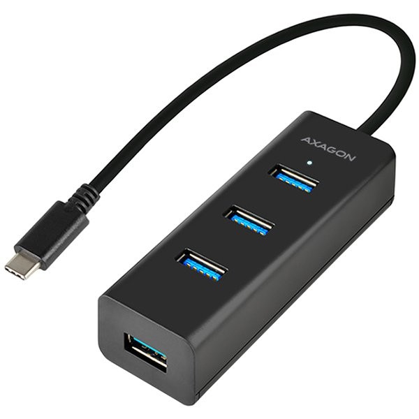 AXAGON HUE-S2C 4x USB3.0 Charging Hub, MicroUSB Charging Connector, Type-C