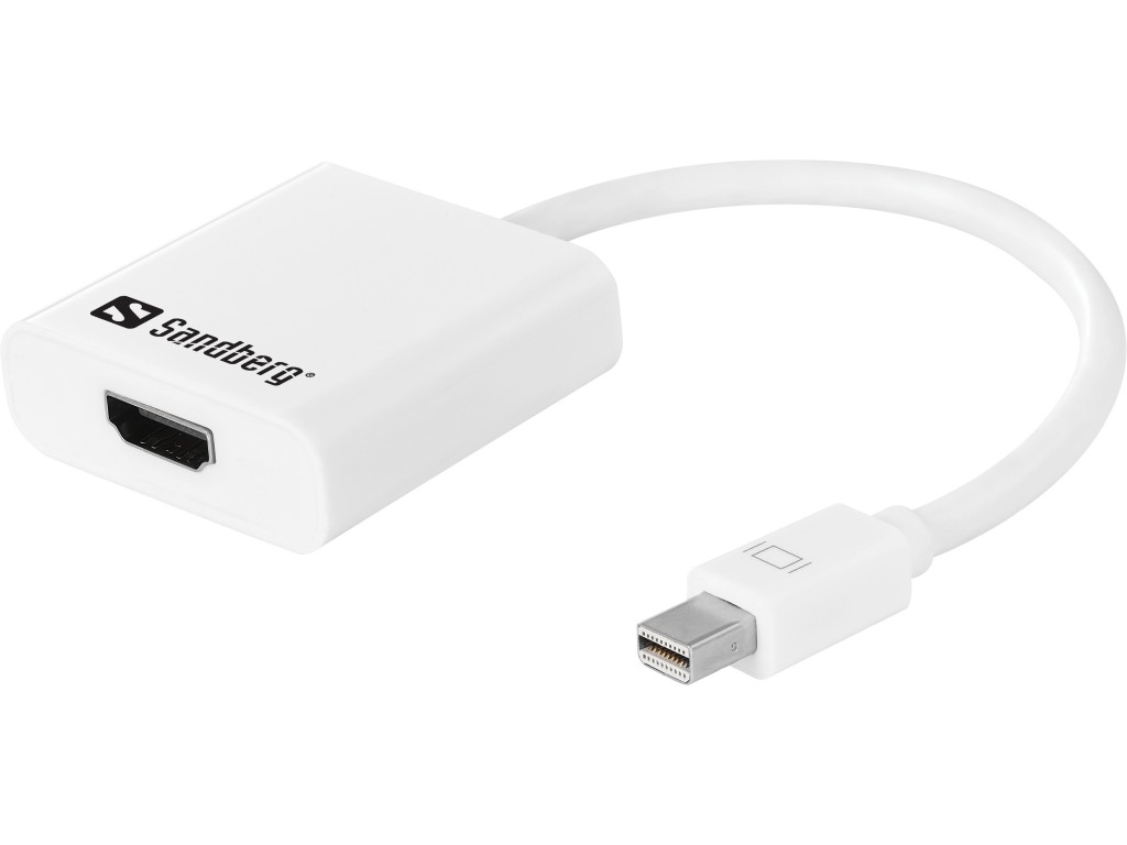 Sandberg 508-29 videokaabliadapter Mini DisplayPort HDMI Valge