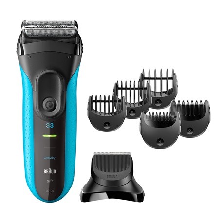 Braun Shaver with trimmer Series 3 Shave&Style 3010BT Cordless, Charging time 1 h, Operating time 45 min, Wet use, NiMH, Number of shaver heads/blades 2, Black/Blue