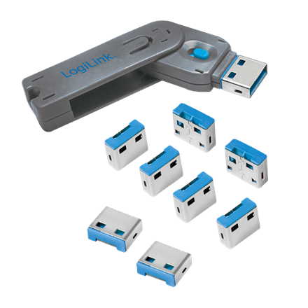 Logilink, USB port blocker (1x key and 8x locks), AU0045 | Logilink