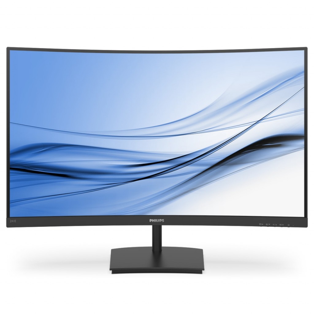 Philips Curved LCD Monitor 241E1SCA/00 24 ", FHD, 1920 x 1080 pixels, VA, 16:9, Black, 5 ms, 250 cd/m², 75 Hz, AMD FreeSync™; Less eye fatigue with Flicker-Free and LowBlue Mode technology; Built-in Speakers, HDMI ports quantity 1
