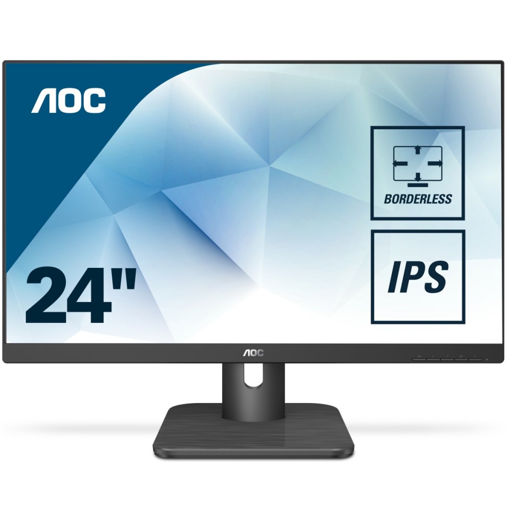 AOC 24E1Q 23.8 ", IPS, FHD, 1920 x 1080, 16:9, 5 ms, 250 cd/m², Black, 1 x HDMI 1.4, 1 x VGA