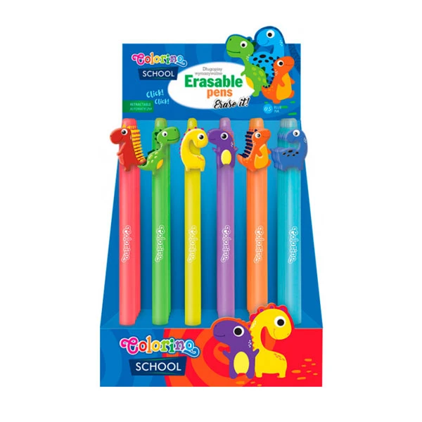 Pastapliiats Colorino Dinosaurs, 0,5mm sinine, kustutatav (kogus 36 tükki)