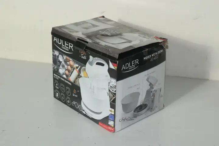 SALE OUT. | Adler | Mixer | AD 4202 | Mixer with bowl | 300 W | Number of speeds 5 | Turbo mode | White | DAMAGED PACKAGING