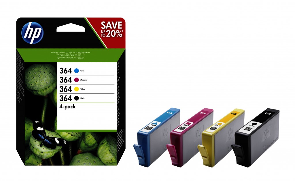 HP 364 CMYK Ink Cartridge Combo 4-Pack