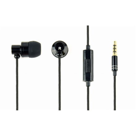Gembird Metal earphones with microphone "Paris" 3.5 mm, Black, Built-in microphone