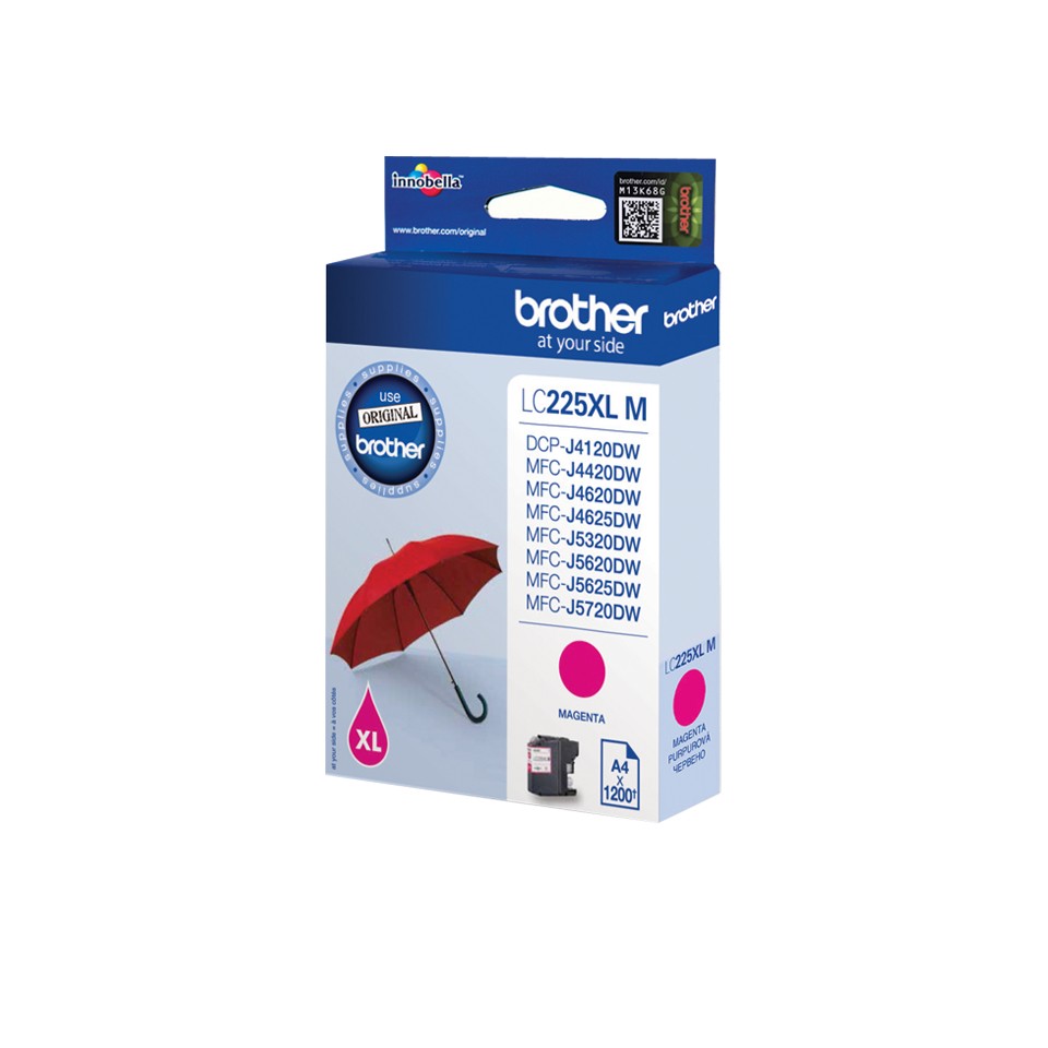 Brother LC225XLM ink cartridge, magenta, high capacity