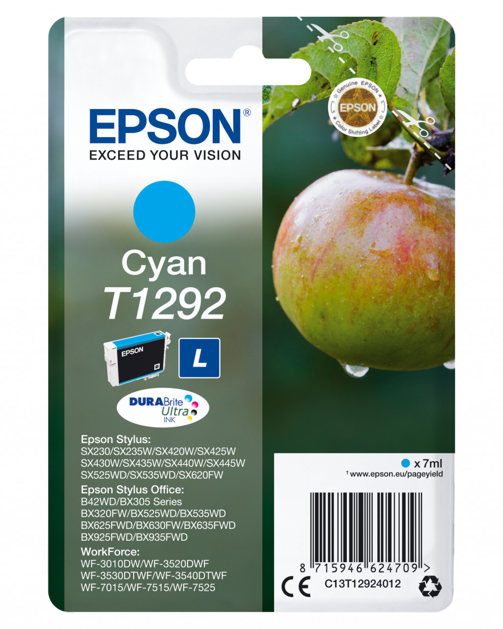 Epson T1292 ink cartridge, cyan