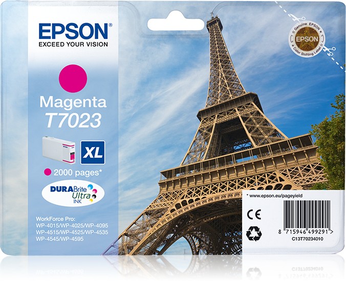 Epson Eiffel Tower WP4000/4500 Series Ink Cartridge XL Magenta 2k