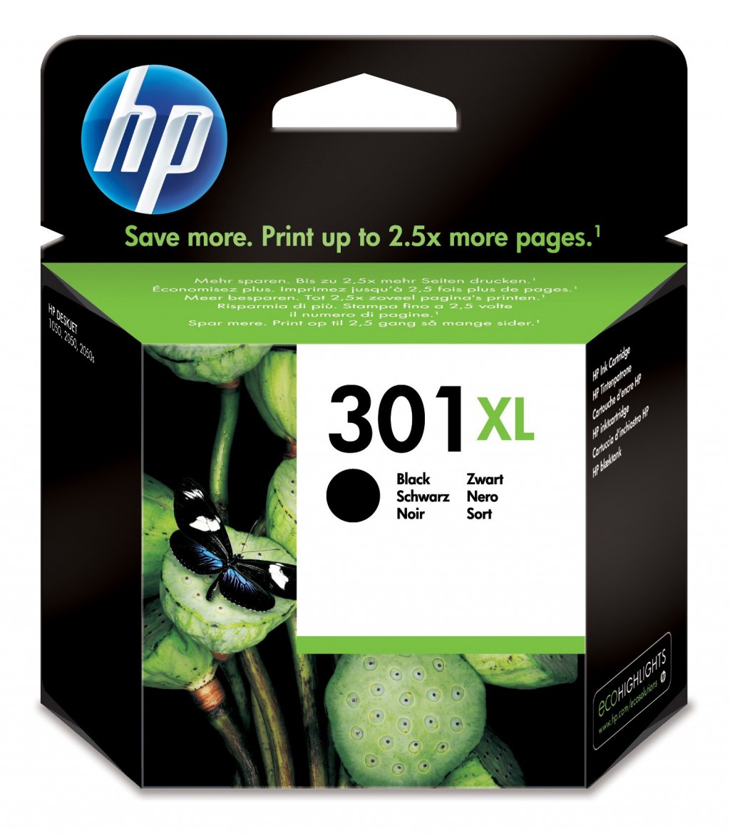 HP CH563EE ink cartridge No. 301XL, black, high capacity