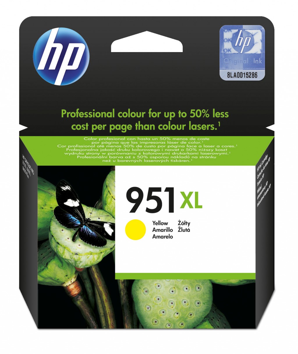 HP 951XL ink cartridge, yellow