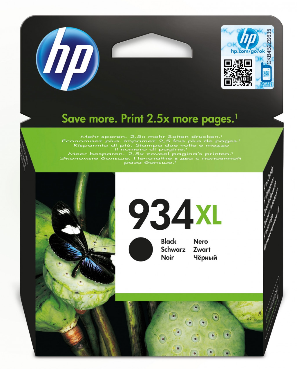 HP C2P23AE ink cartridge, No. 934XL, black, high capacity