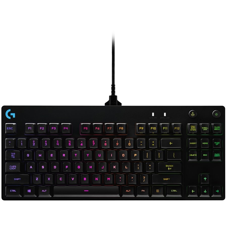 LOGITECH G PRO TKL Corded Mechanical Gaming Keyboard - BLACK - NORDIC - USB - CLICKY