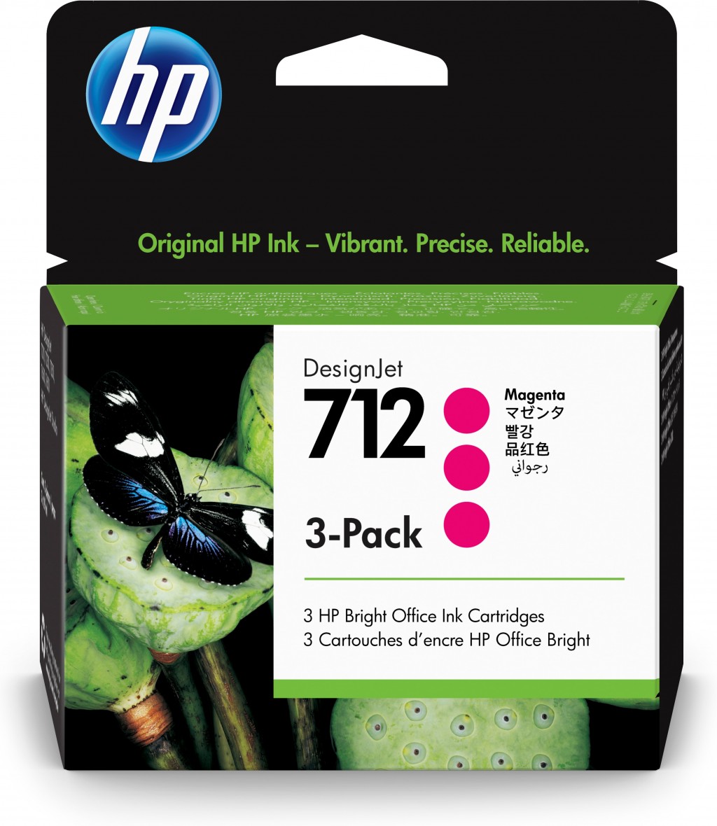 HP 712 3-Pack 29-ml Magenta DesignJet