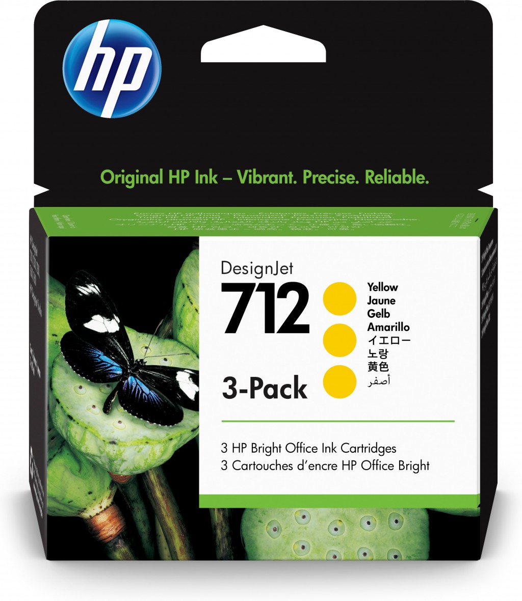 HP 712 3-Pack 29-ml Yellow DesignJet Ink