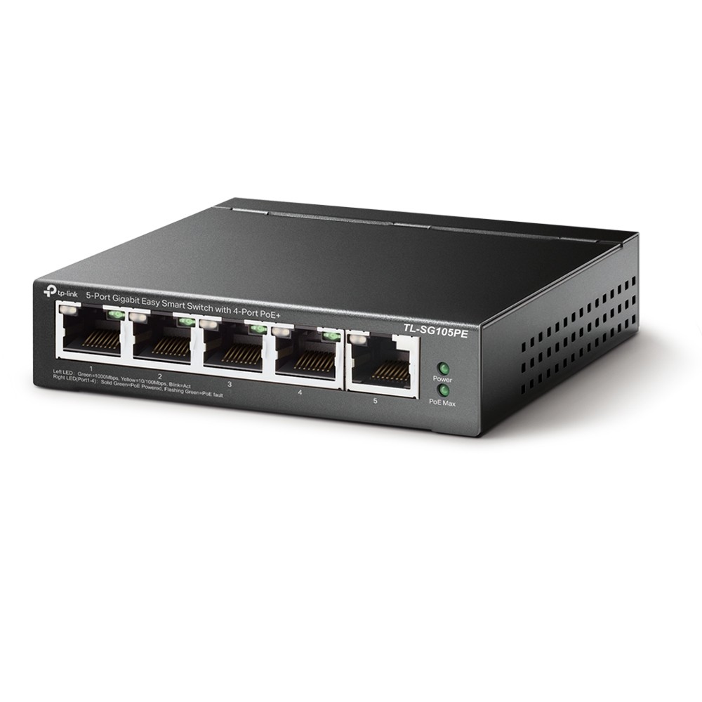 TP-LINK | Switch | TL-SG105PE | Unmanaged | Desktop | Mbit/s | 10/100 Mbps (RJ-45) ports quantity | Antenna type | PoE ports quantity | PoE+ ports quantity 4 | Power supply type External