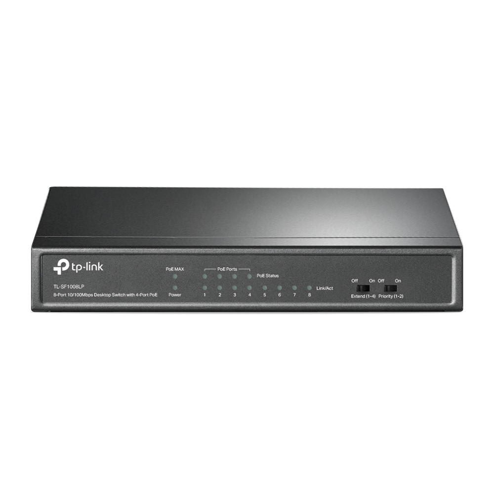 TP-LINK | Switch | TL-SF1008LP | Unmanaged | Desktop | 10/100 Mbps (RJ-45) ports quantity 8 | 1 Gbps (RJ-45) ports quantity | SFP ports quantity | PoE ports quantity 4 | PoE+ ports quantity | Power supply type External | month(s)