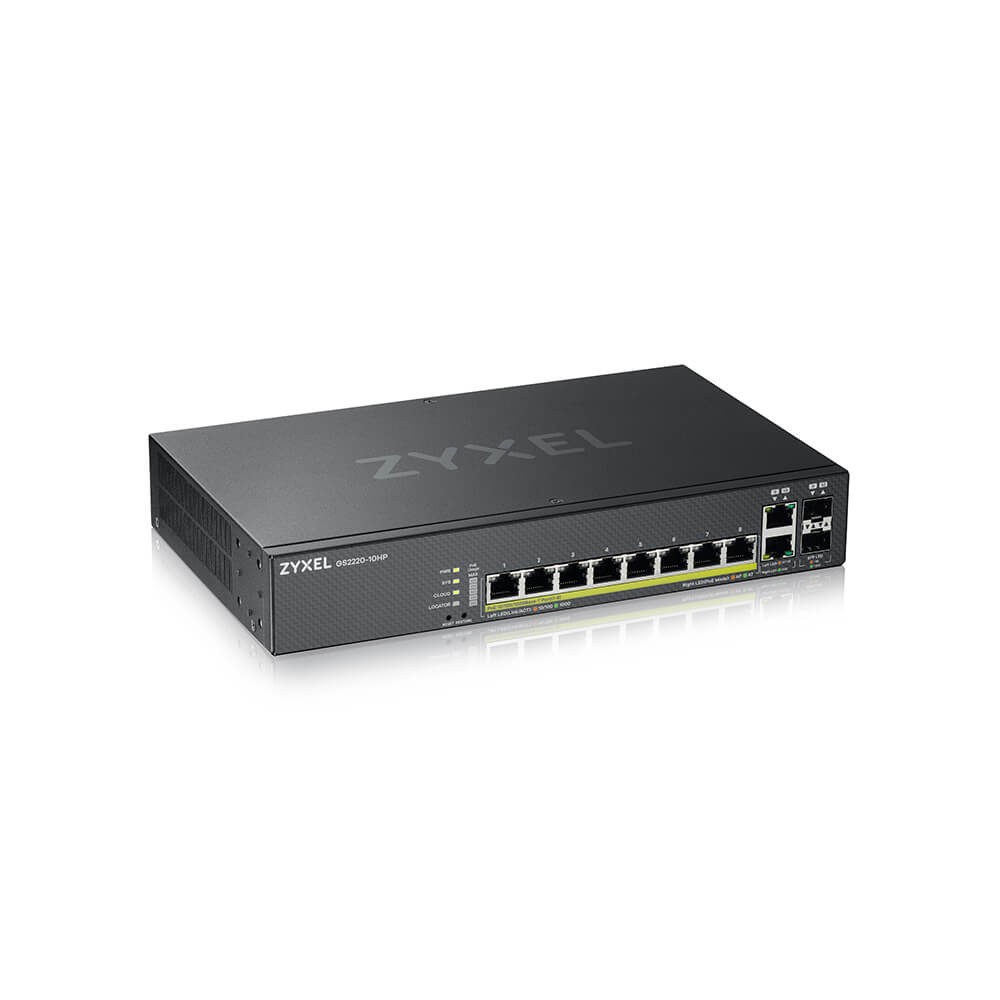 Zyxel GS2220-10HP-EU0101F võrgulüliti Juhitav L2 Gigabit Ethernet (10/100/1000) Power over Ethernet tugi Must