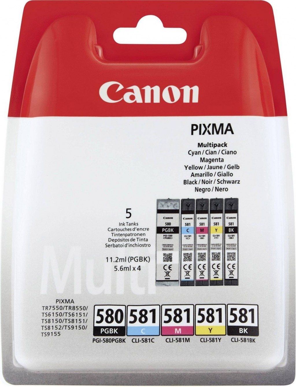 Canon PGI-580PGBK/CLI-581 C/M/Y/BK ink cartridge, multipack