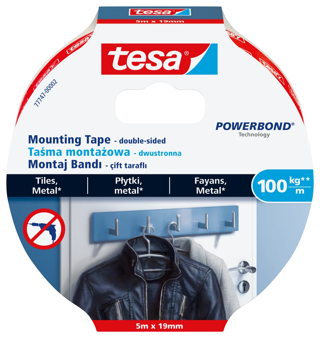 Kinnitusteip kahepoolne Tesa Ultra Strong, 5m x 19mm