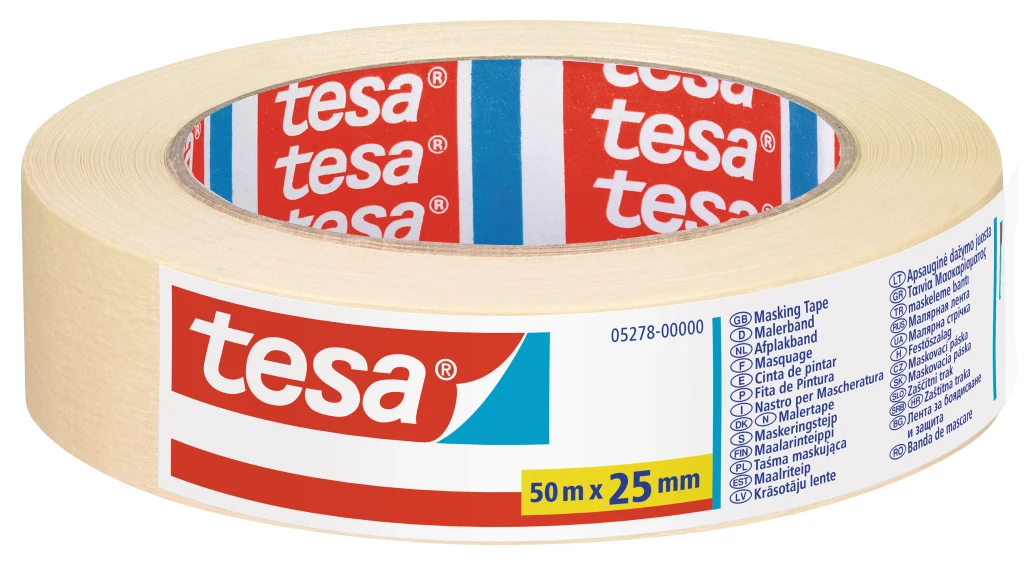 Maalriteip Tesa, 50m x 25mm (kogus 2 tükki)