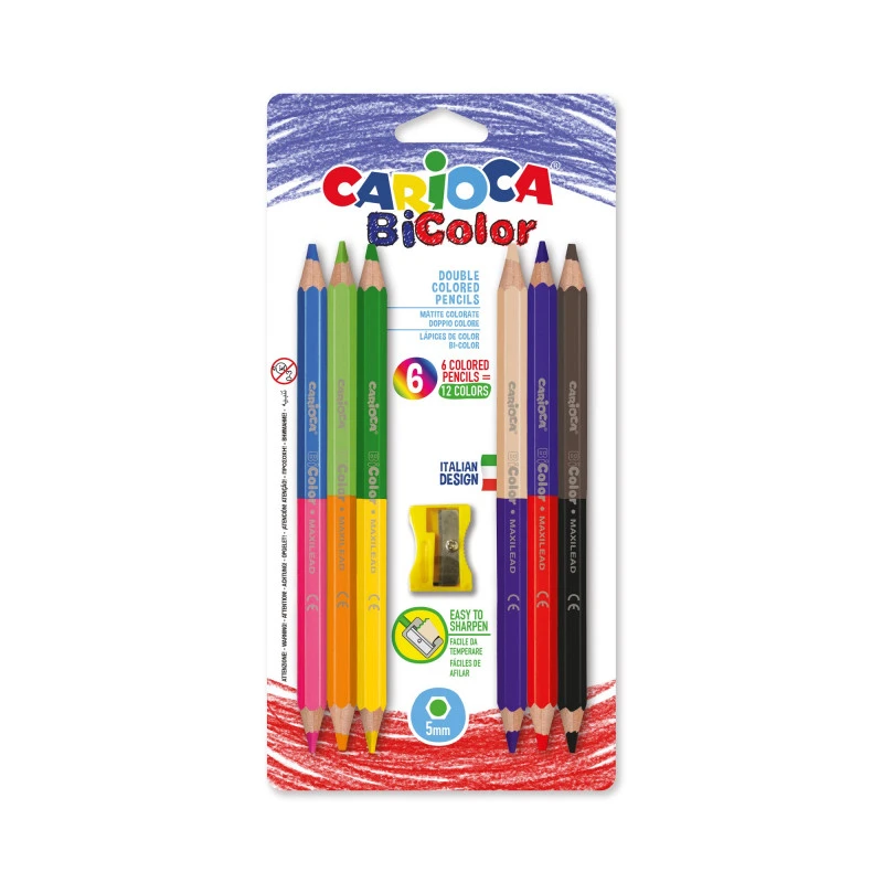 Värvipliiatsid Carioca Bi-Color, 6tk