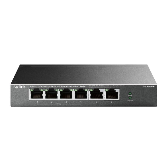 TP-Link TL-SF1006P võrgulüliti Mittejuhitav Fast Ethernet (10/100) Power over Ethernet tugi Must