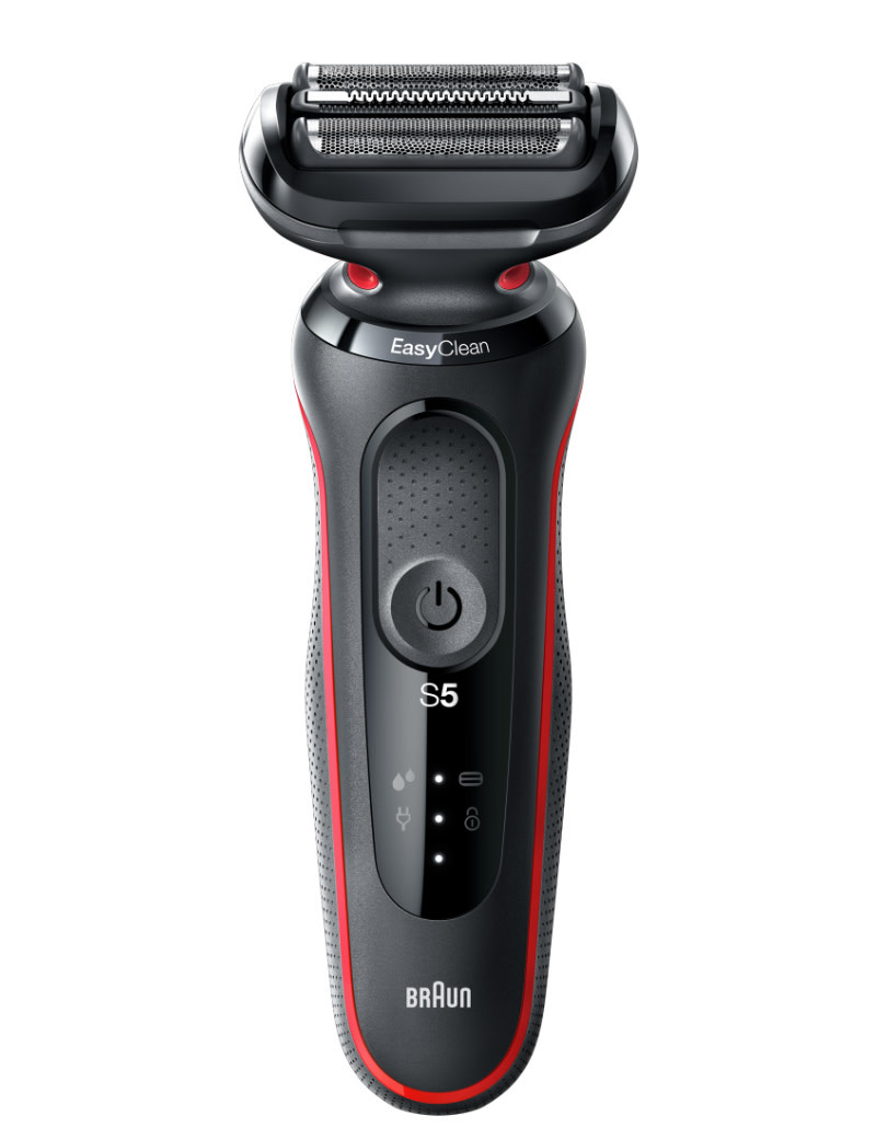 Braun Shaver 50-R1200s Cordless, Charging time 1 h, Lithium Ion, Number of shaver heads/blades 3, Black/Red, Wet & Dry