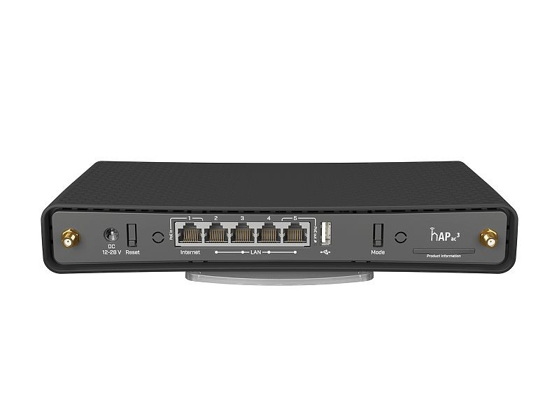 MikroTik | Wireless Router | HAP AC3 | 802.11ac | 300+867  Mbit/s | 10/100/1000 Mbit/s | Ethernet LAN (RJ-45) ports 5 | Mesh Support No | MU-MiMO No | No mobile broadband | Antenna type 2xExternal | 1 × USB-A