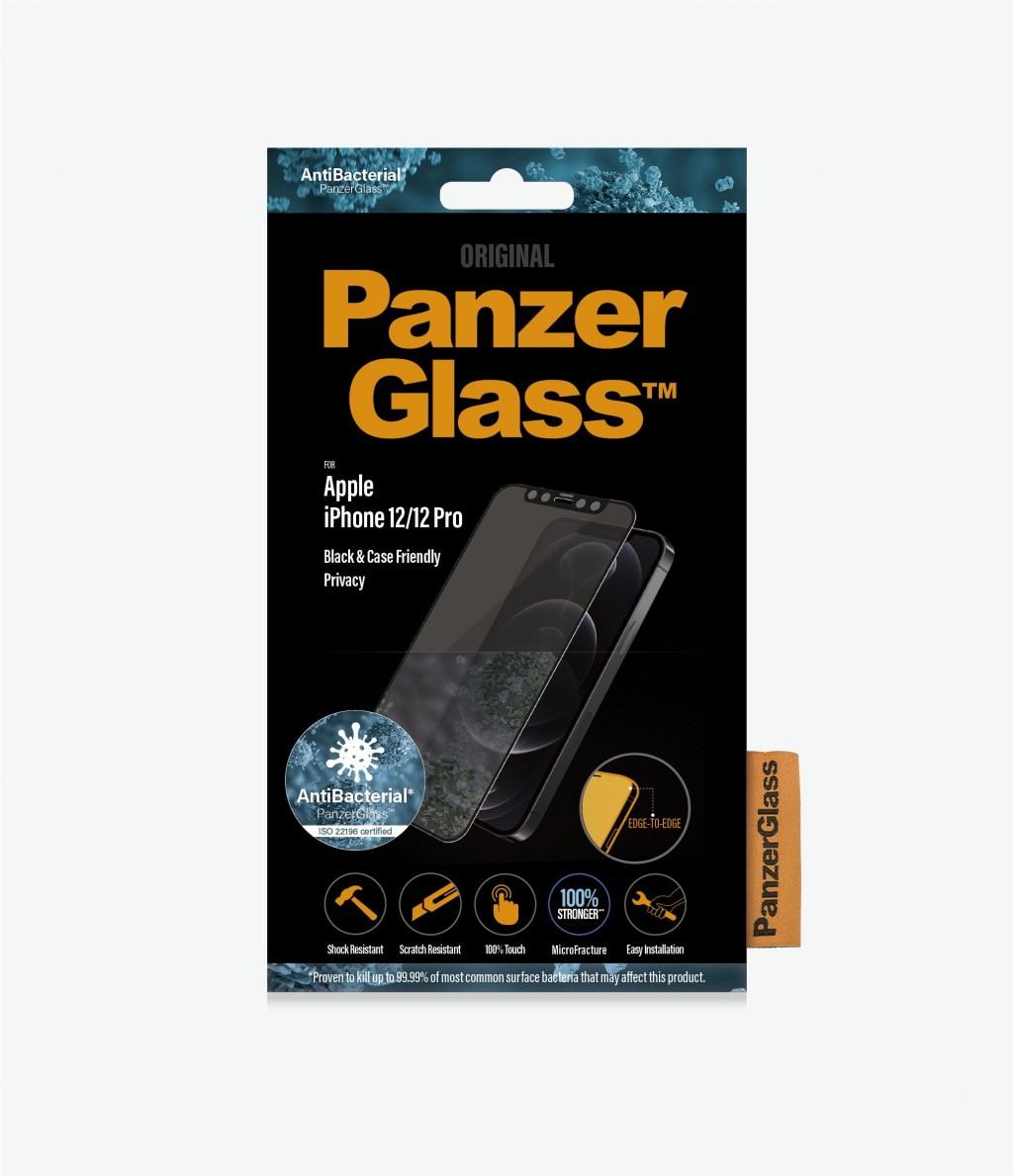 PanzerGlass | Apple | For iPhone 12/12 Pro | Glass | Black | Case Friendly | Privacy glass