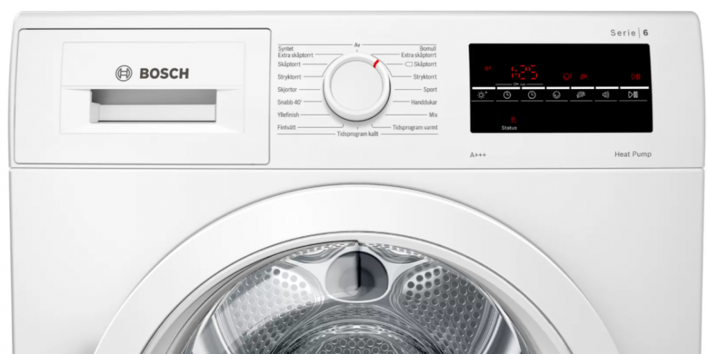 Bosch Dryer mashine WTR87TW0SN Energy efficiency class A+++, Front loading, 8 kg, Sensitive dry, LED, Depth 60 cm, White