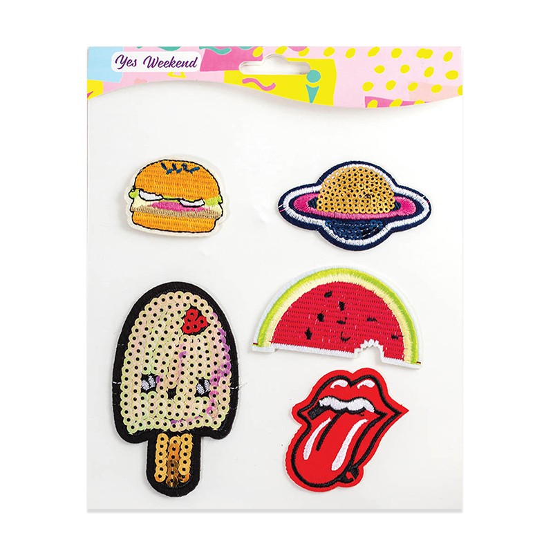 Set of thermo-stickers""Fashion peep" lips, smiley