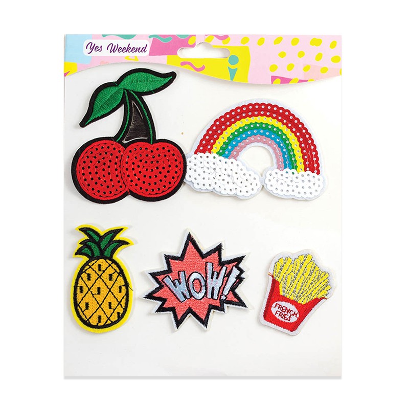 Set of thermo-stickers "Fashion peep" rainbow, cherry