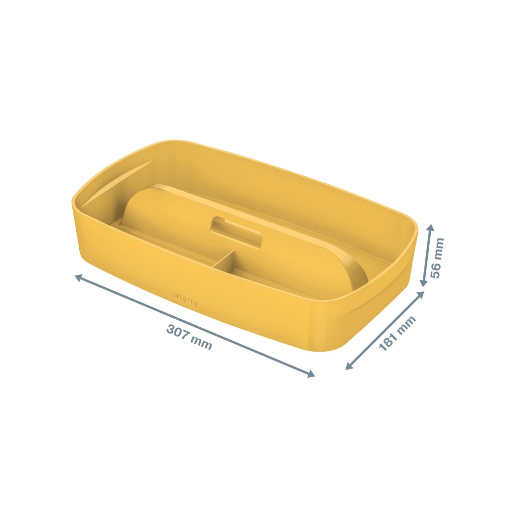 Kirjatarvete aluse sisu hoiukastile Leitz MyBox S-suurus kastidele, soe kollane