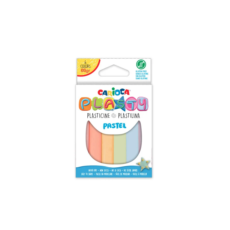 Plastiliin Carioca Plasty Bar, assortii, 6tk, 100g