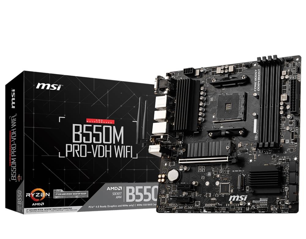 MSI B550M PRO-VDH WIFI emaplaat AMD B550 Pesa AM4 Mikro ATX