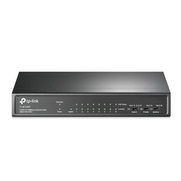 TP-Link TL-SF1009P võrgulüliti Mittejuhitav Fast Ethernet (10/100) Power over Ethernet tugi Must