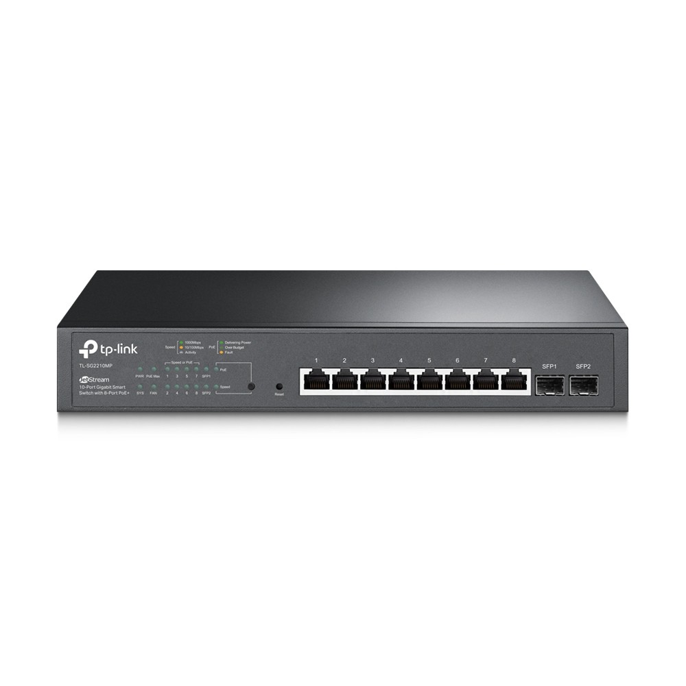 TP-Link JetStream TL-SG2210MP võrgulüliti Juhitav L2/L2+ Gigabit Ethernet (10/100/1000) Power over Ethernet tugi 1U Must